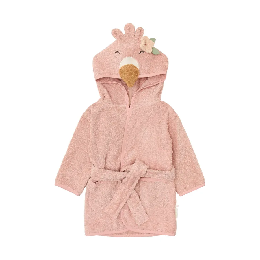 Little Dutch Blooming Safari Bademantel - Flamingo - Rosa