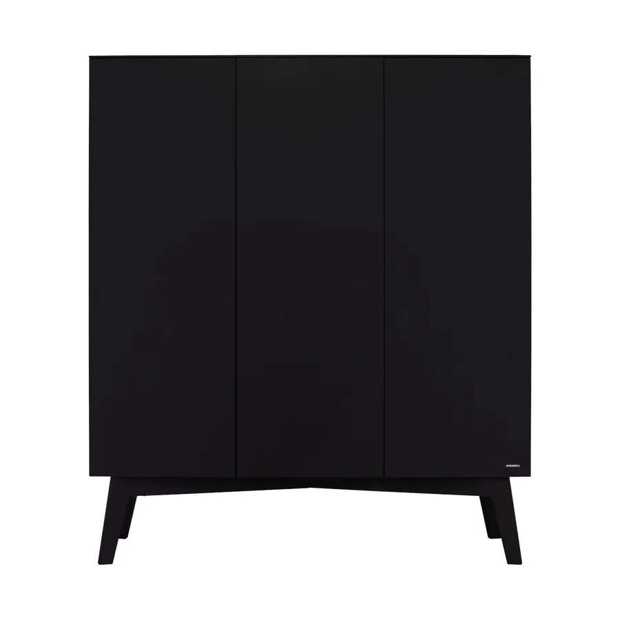Kidsmill Sixties Kleiderschrank 3-türig Schwarz Matt