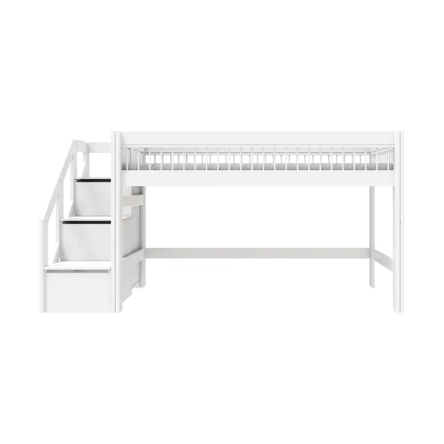 LifeTime Breeze Halbhochbett – Treppenschrank – Luxus Lattenrost