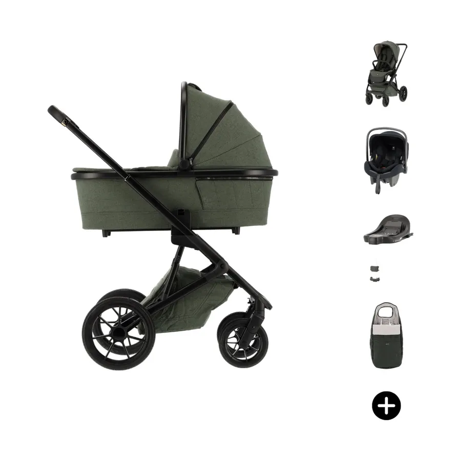 Qute Q-Rider Plus 4-in-1 Kinderwagen | Kidsriver Curve Babyschale | Kidsriver Isofix Basis