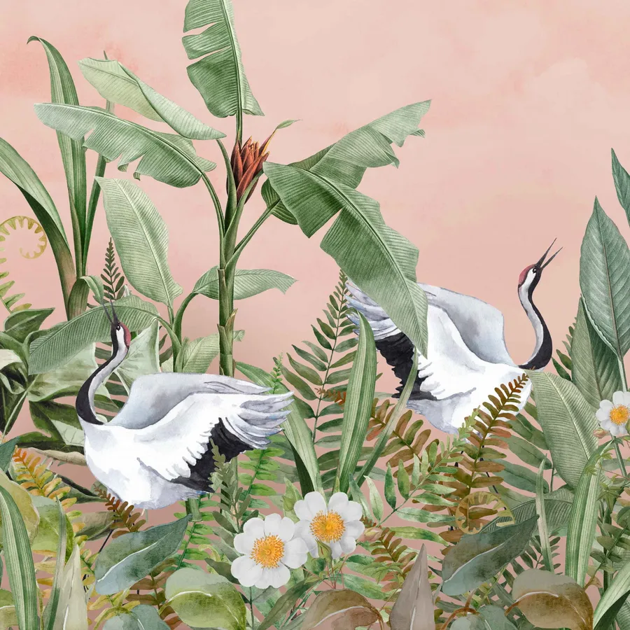 Creative Lab Amsterdam Dancing Crane Birds Tapete
