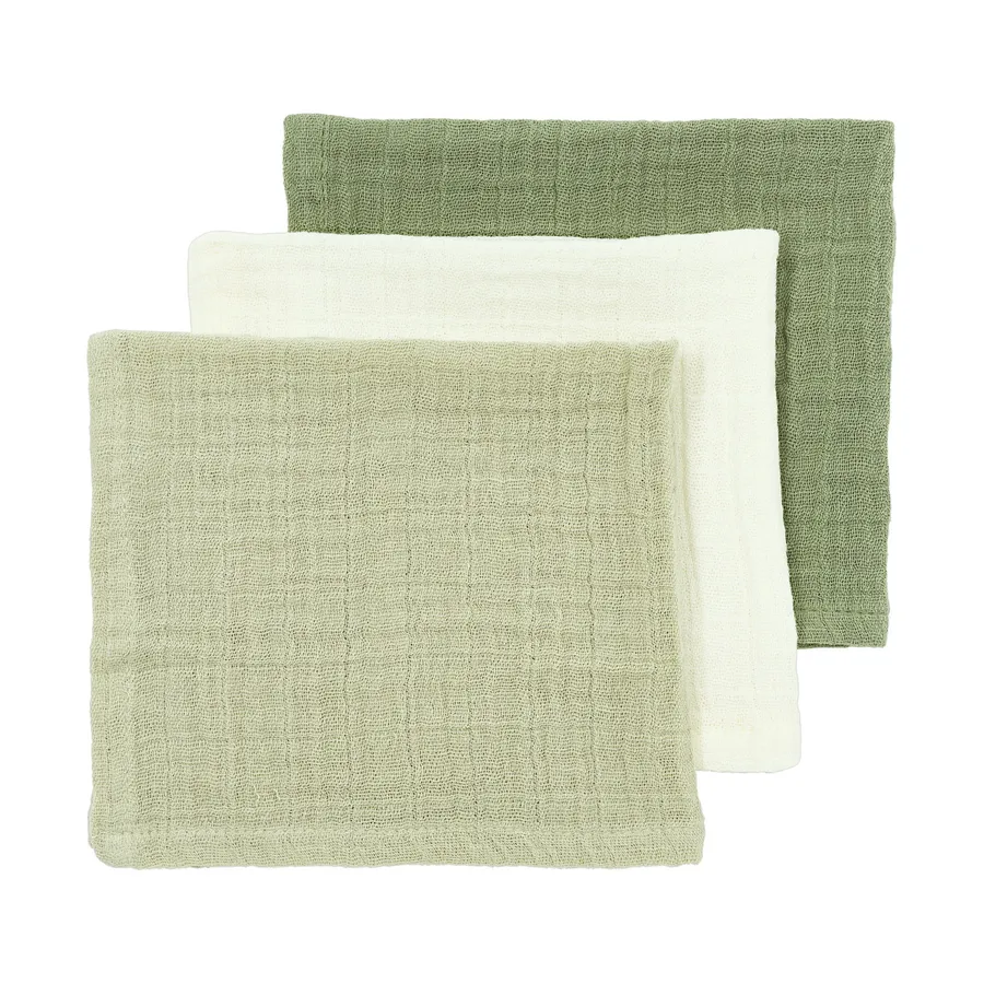 Meyco Baby Uni Mundtücher - 3 Stück - Pre-Washed Hydrophil - 30 x 30 cm