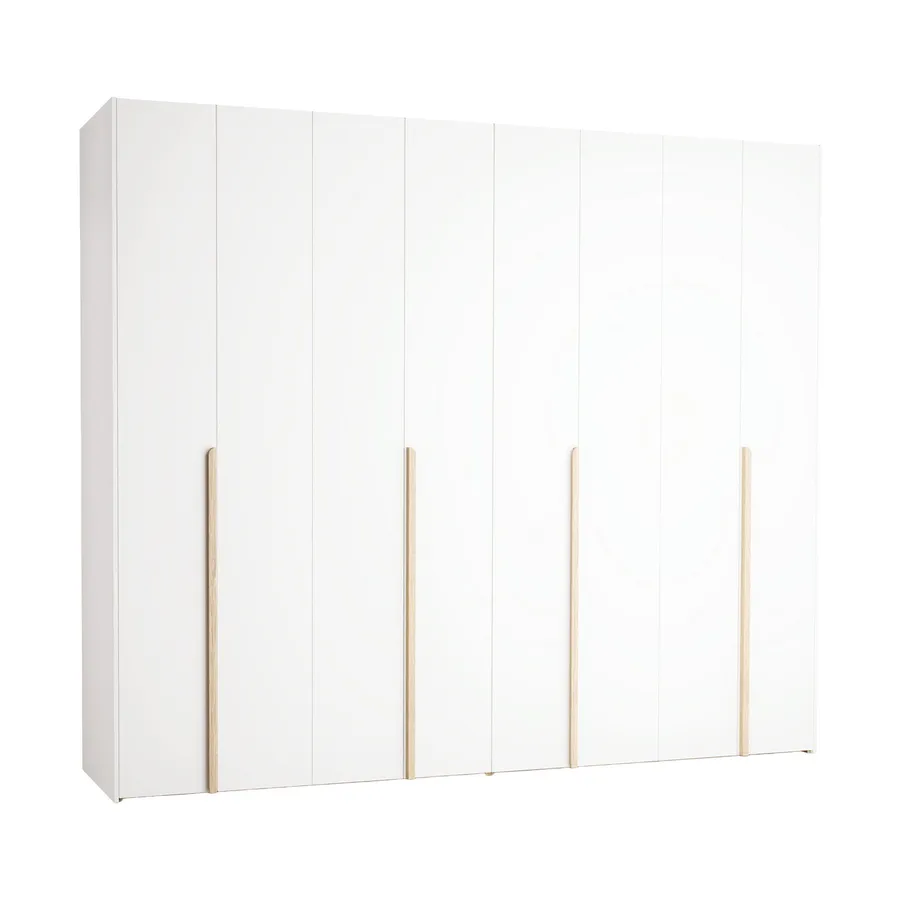VOX Stor Kleiderschrank – 280 x 240 cm – Weiß/Eiche - Long Rounded Oak