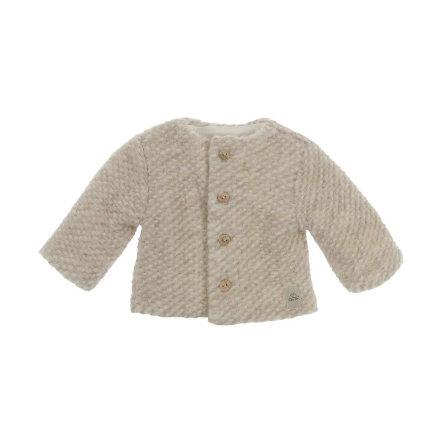 Nanami Jacke – Größe 50–56 – Wollvlies – Beige