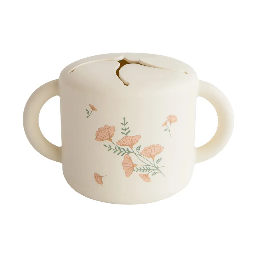 Mushie Snack Cup - Pink Flowers