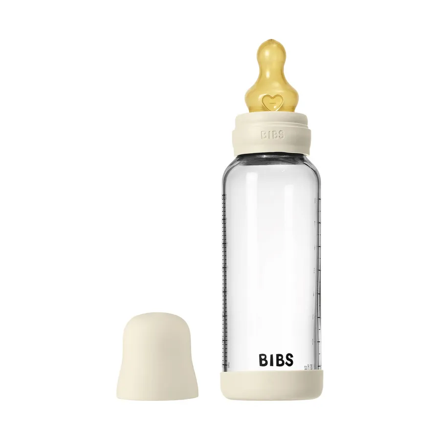 BIBS Flasche - Medium Flow - 240 ml - Glas/Latex