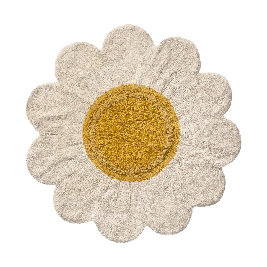 Lorena Canals Waschbarer Teppich - White Daisy - Ø120cm