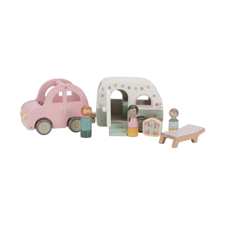 Little Dutch Holz Auto mit Wohnwagen