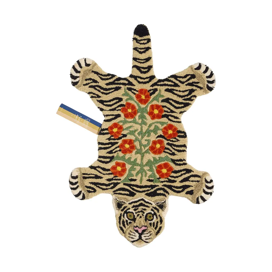 Doing Goods Teppich - Tapis Amis - Floral Weißer Tiger Klein