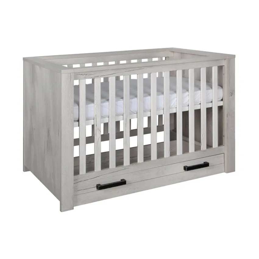 Kidsmill Sem Nautic Grau Babybett mit Schublade 70 x 140 cm