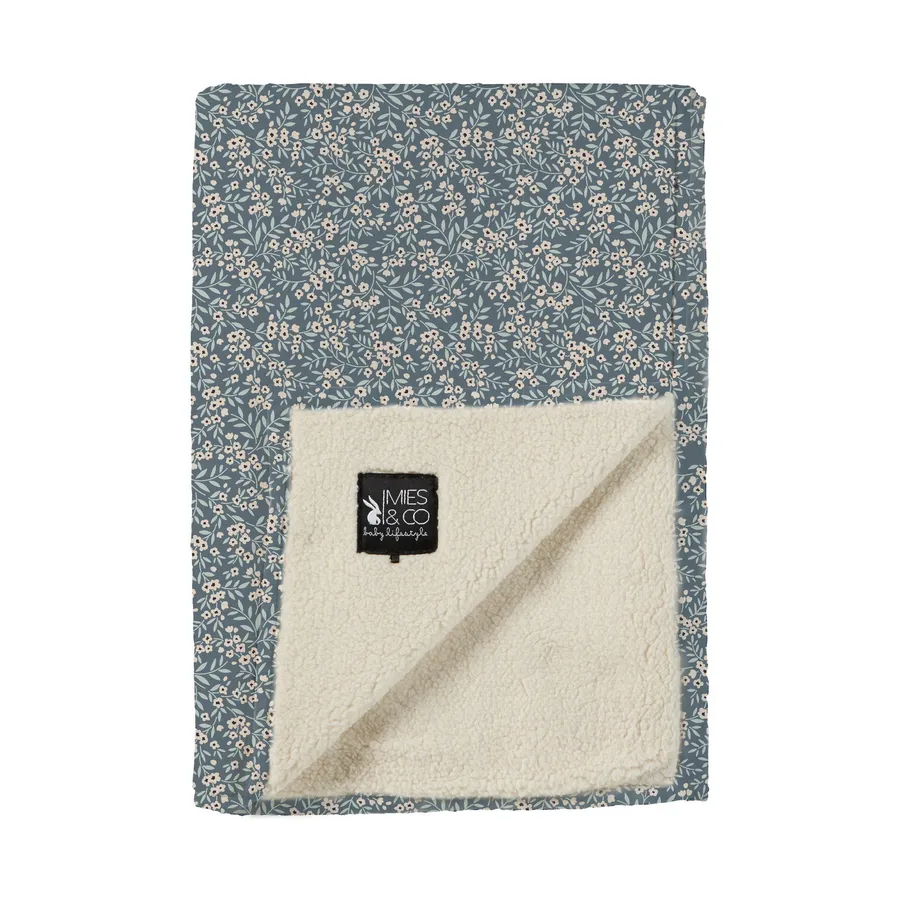 Mies & Co Soft Vintage Flower Babydecke Blue 70 x 100 cm