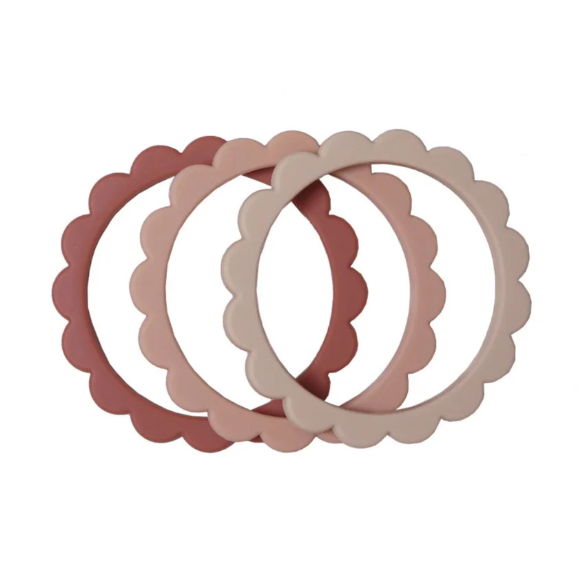 Mushie Blumen Beißring / Armband 3 Stück
