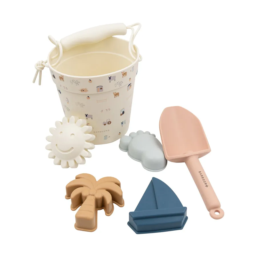 Bamboom Strandset – Eimer, Schaufel & 4 Förmchen - The Farm