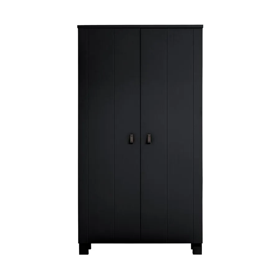 Woood Ties 2-türiger Kleiderschrank - Schwarz
