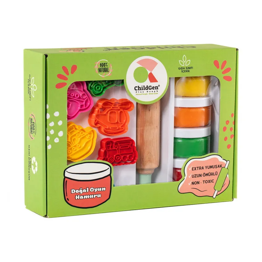 ChildGen Spielknete-Set – Fahrzeug-Thema – 4 Farben