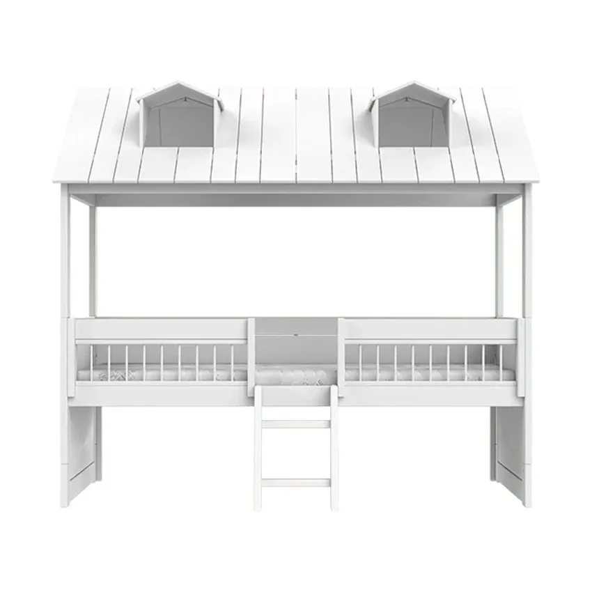 LIFETIME Kidsrooms Kajütenbett - Beachhouse - Mit Treppe & Luxus Lattenrost - Weiß
