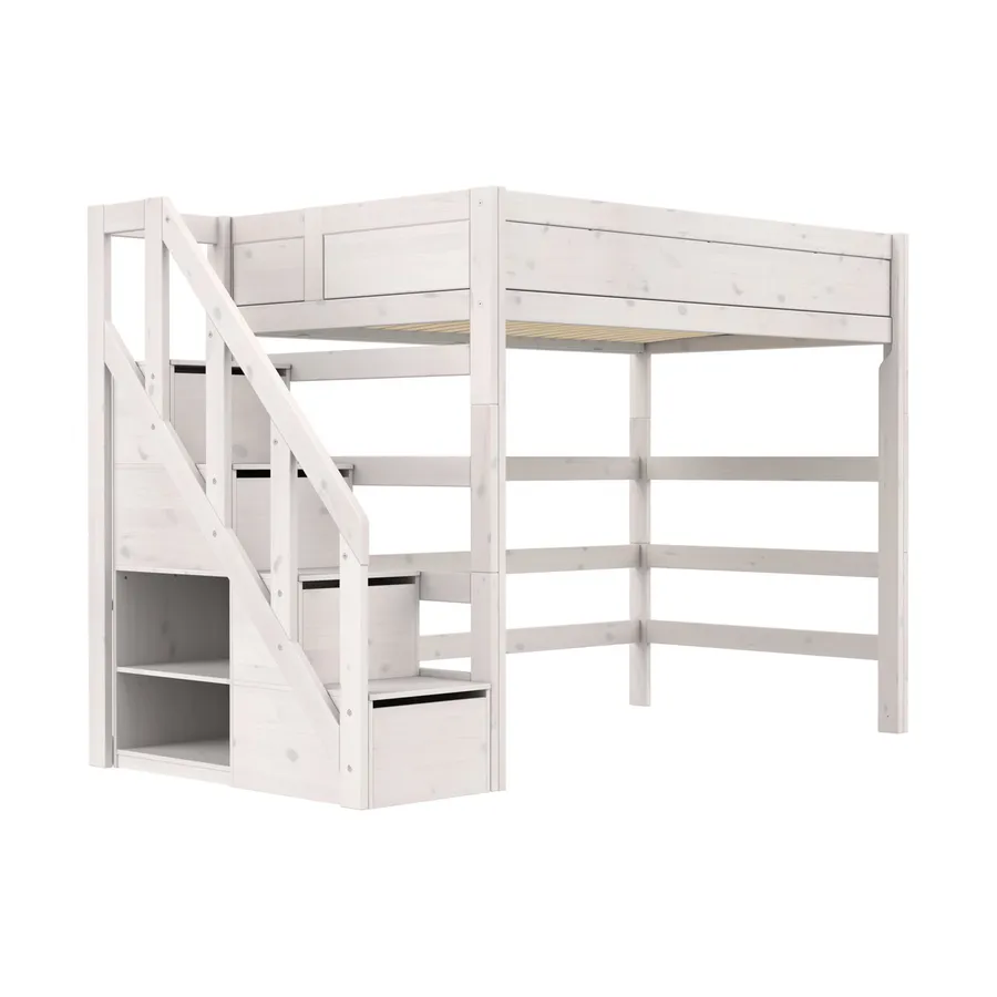 Life Time Premium Hochbett - 177 cm - 120 cm - Mit Treppenschrank
