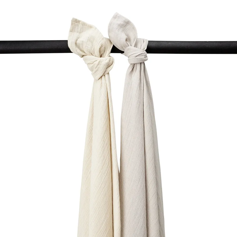 Meyco Baby Uni Pucktuch - 2 Stück - Soft Sand / Greige