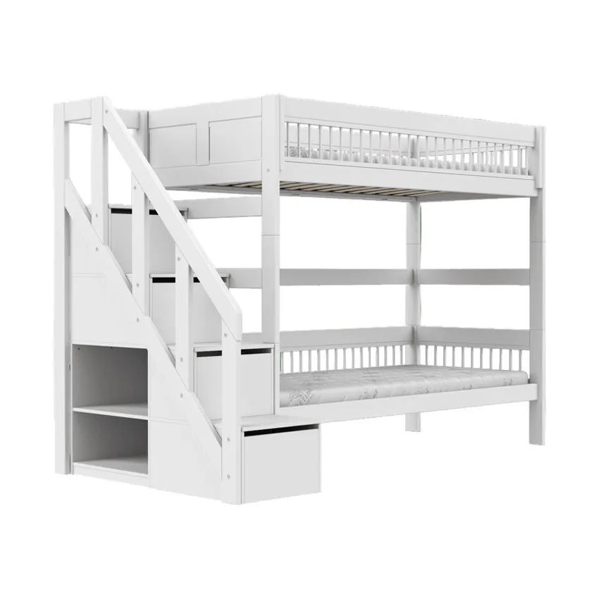 LIFETIME Breeze Etagenbett mit Treppe – Weiß lackiert