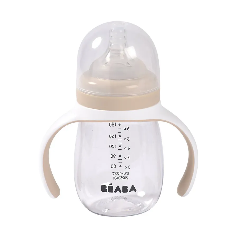 Béaba Mitwachsendes Fläschchen – Evolutiv 2-in-1 – 210 ml – Clay