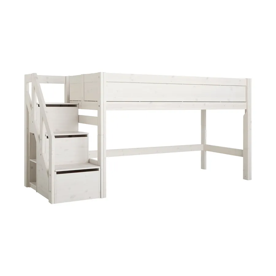 LIFETIME Kidsrooms Halbhochbett mit Treppenschrank Deluxe