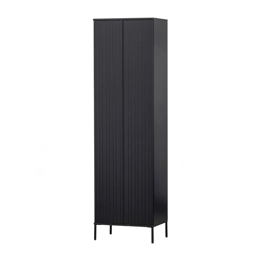 Woood Hochschrank - New Gravure - Kiefer Schwarz