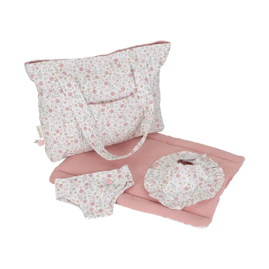 Little Dutch Wickeltasche - Flowers & Butterflies - Rosa