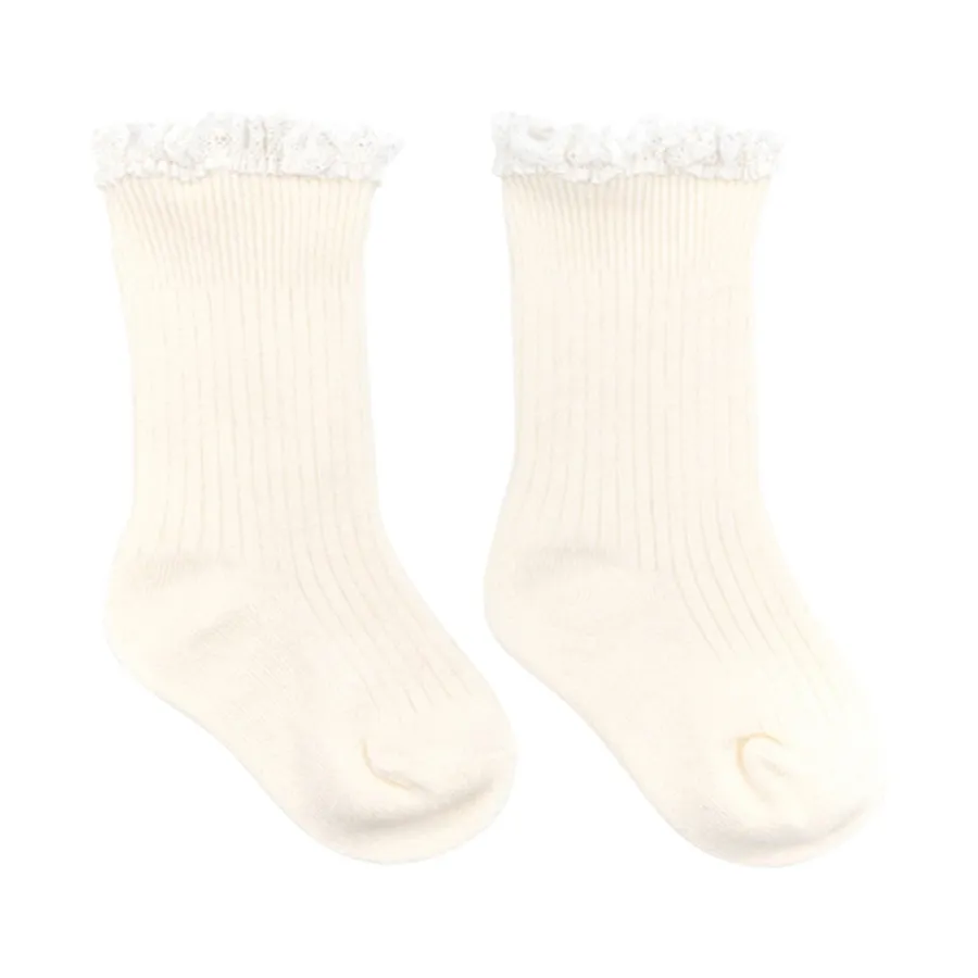 Bamboom Söckchen - Spitze - Creme 