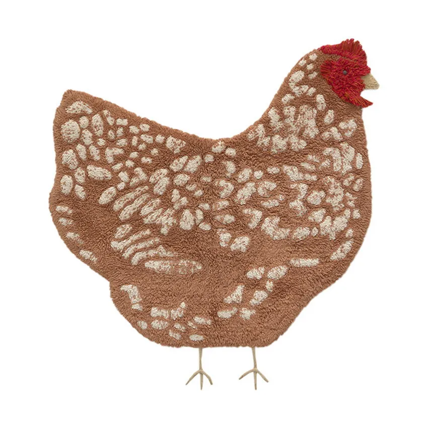 Lorena Canals Waschbarer Teppich - Chicken - 110 x 100 cm