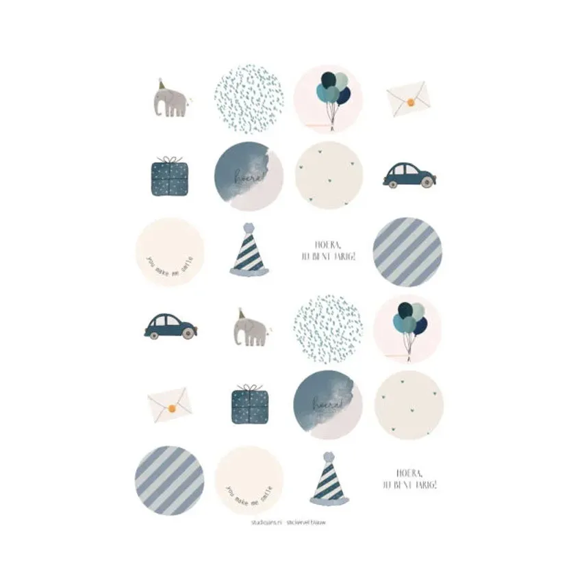 Studio Jans Stickerbogen – Blau