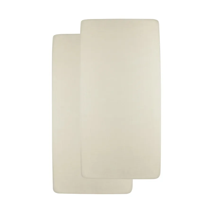Meyco Baby Uni Spannbettlaken Babybett - 2 Stück - 60 x 120 cm - Jersey