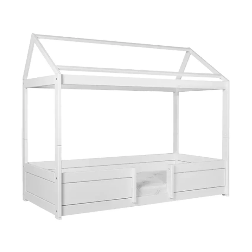 LIFETIME Kidsrooms 4-in-1-Hausbett, weiß lackiert, inkl. Rolllattenrost