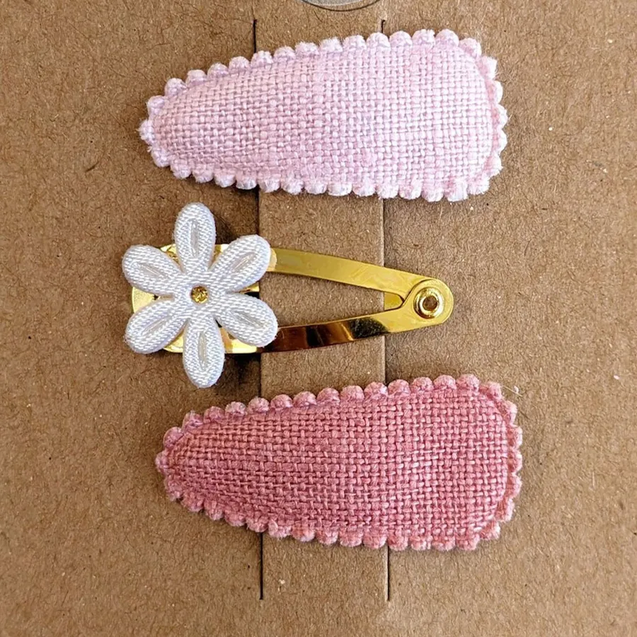 Ootje Kadootje Leinen Haarspange Rosa / Gold
