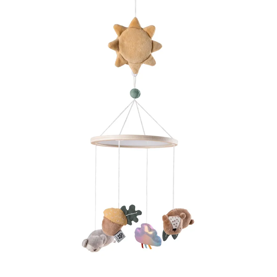 Sebra Baby Musical Mirror Mobile, Woodland