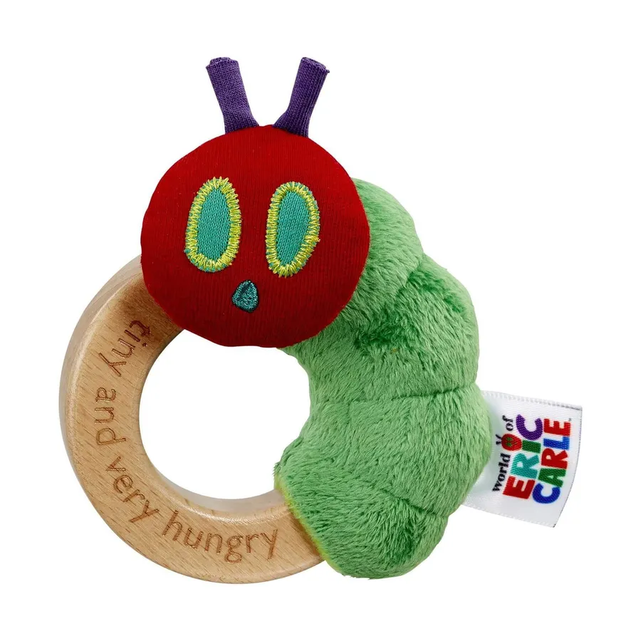 Rainbow Designs Die kleine Raupe Nimmersatt Ringrassel – 12 cm