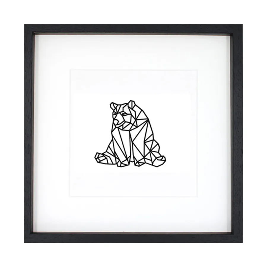 Casa Sentir Sitzender Bär Gemälde - Medium - Schwarz