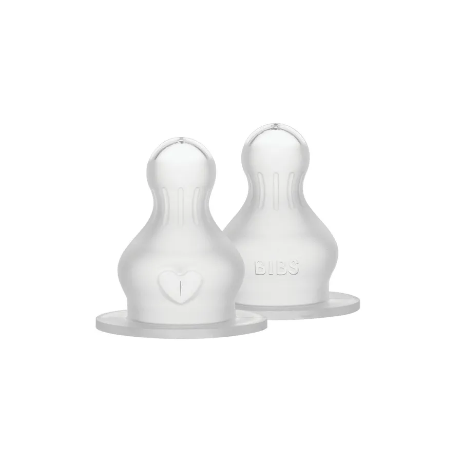 BIBS Flaschensauger Rund - Medium Flow - 2er - Pack - Silicone