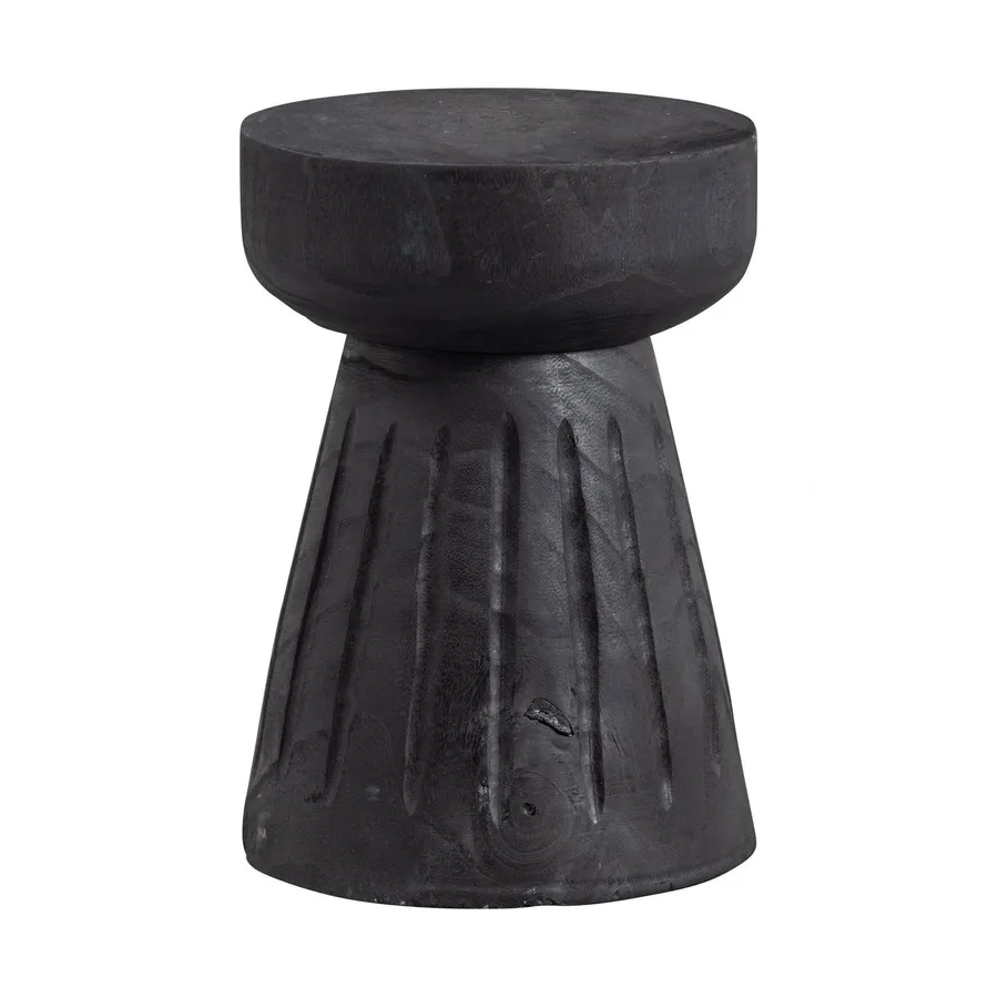 Woood Borre Hocker - Holz - Schwarz