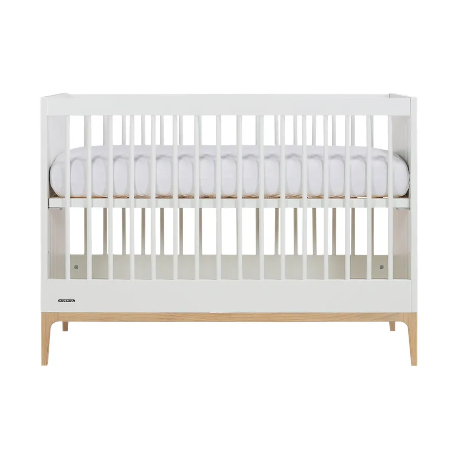 Kidsmill Intense II Babybett - 60 x 120 cm - Matt Weiß / Eiche