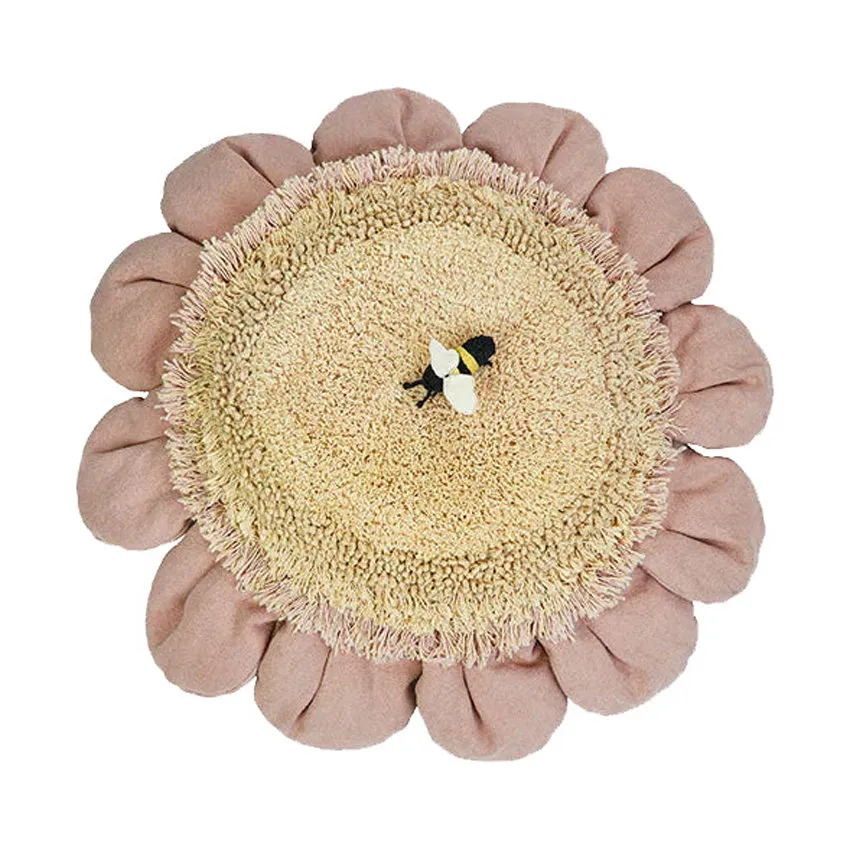 Lorena Canals Bodenkissen – Pink Daisy – Ø 70 cm