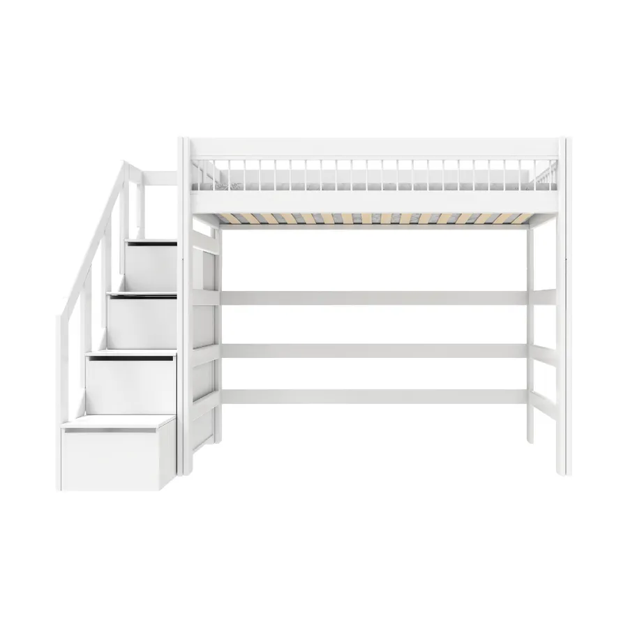LifeTime Breeze Hochbett – Treppenschrank – Luxus Lattenrost