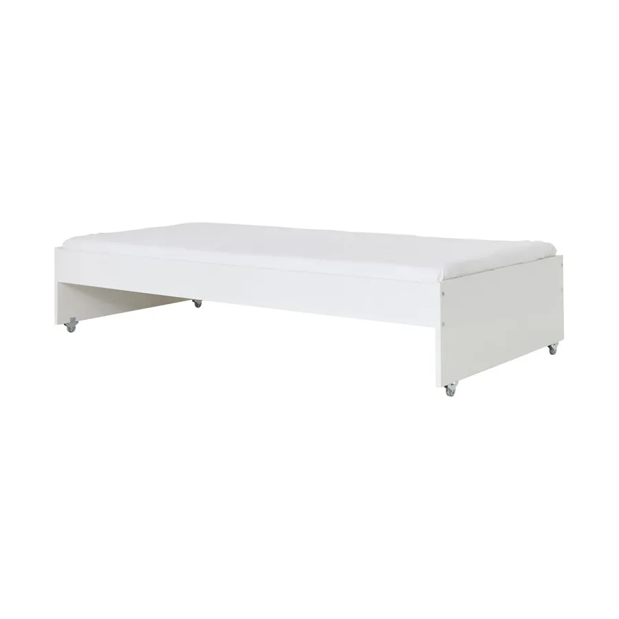Manis-h Ausziehbett mit 4 Möbelfüßen – 90 x 190 cm – 90x190 cm - Snow-White