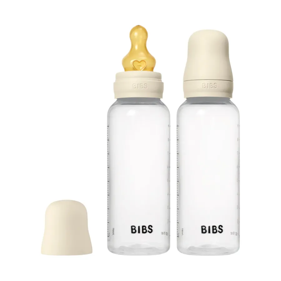 BIBS Flasche - Medium Flow - 2 Stück - 270 ml - Latex - Ivory