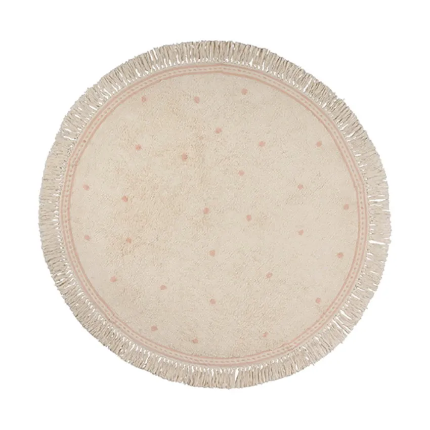 Tapis Petit Emma Dots Teppich Pink 130 x 130 cm