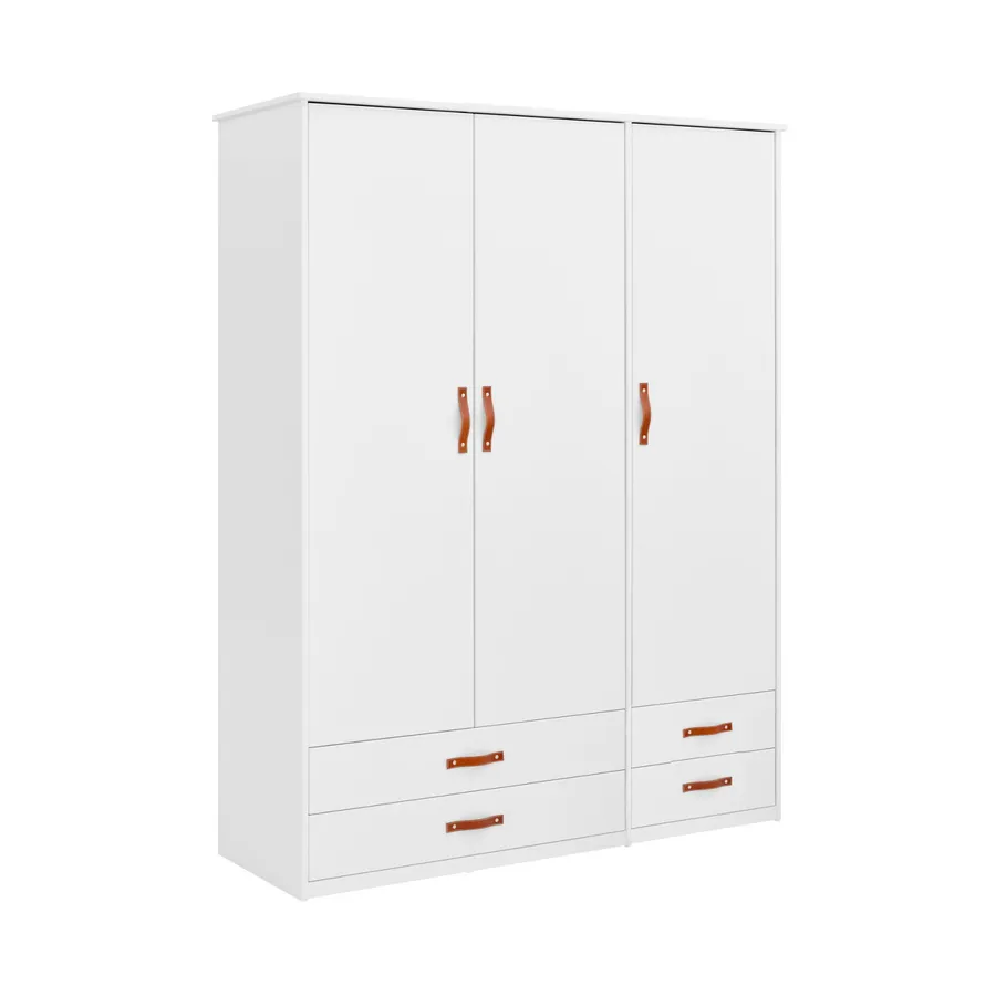 Cool Kids Kleiderschrank, Weiß, 3 Türen