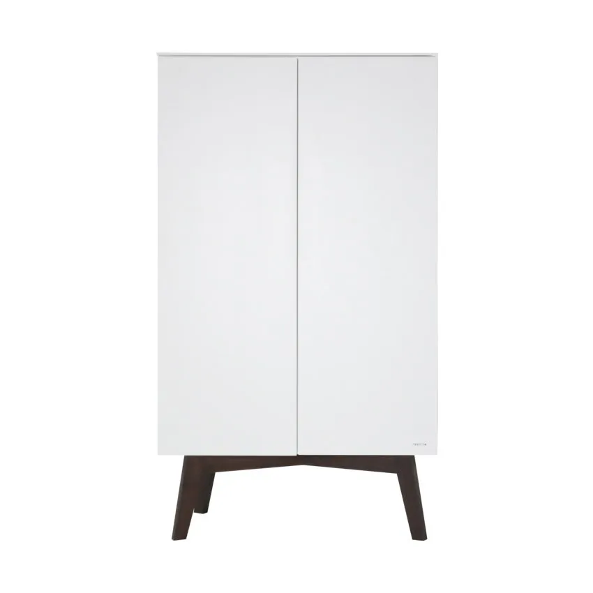 Kidsmill Sixties Kleiderschrank 2-türig Mattweiß / Walnuss