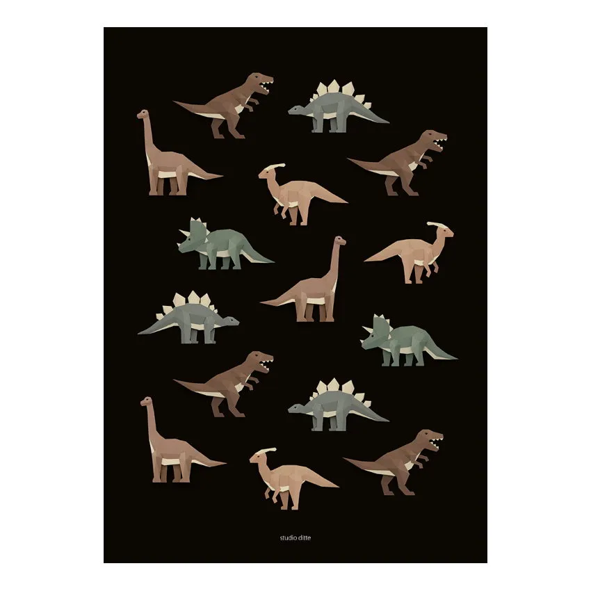 Studio Ditte Dinosaurier Poster - 50 x 70 cm