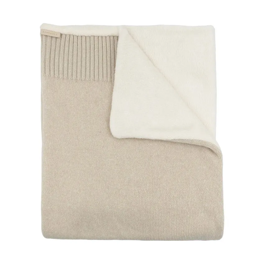 Bamboom 4-Jahreszeiten Wickeldecke – Teddy-Kaschmir – 80 x 80 cm - Stone Sand