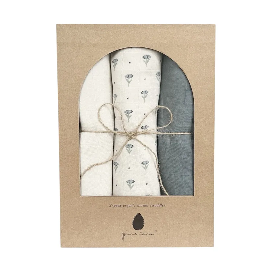 Pine Cone Geschenkbox Mulltücher – 3-teilig – 120 x 120 cm