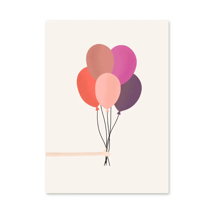 Studio Jans Postkarte – Rosa Luftballons